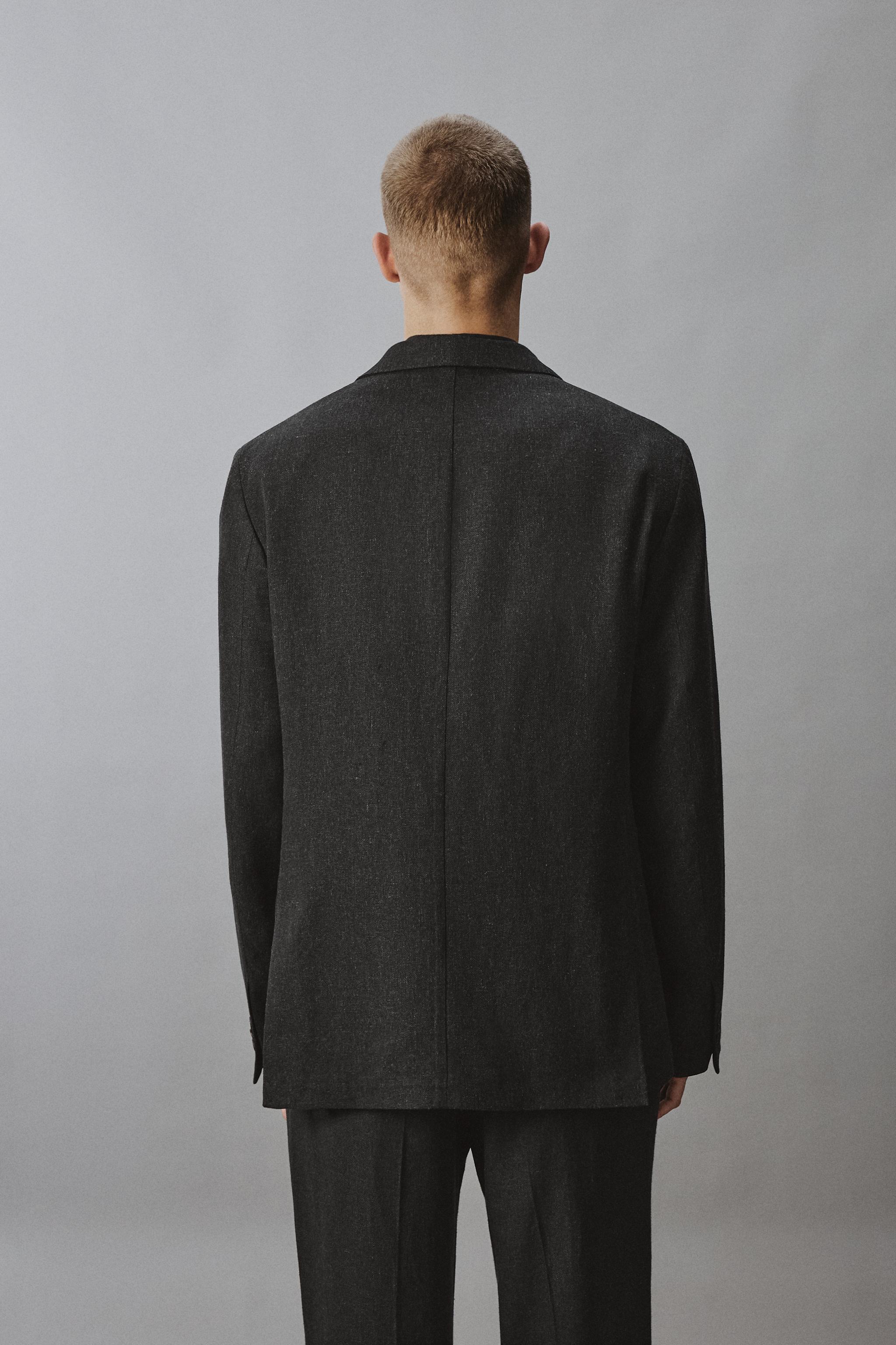 VESTE DE COSTUME EN VISCOSE ET CHANVRE